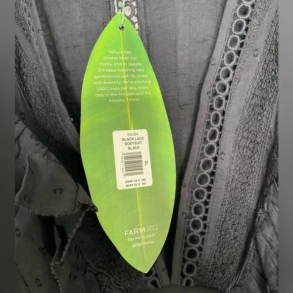 FARM Rio Black Ruffle Bodysuit - Picture 4 of 5